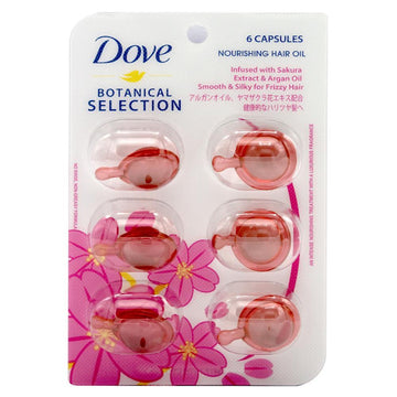 Dove Botanical Selection Nourishing Hair Oil Infused with Sakura Extract & Argan Oil - 6 Capsules x 1ml
